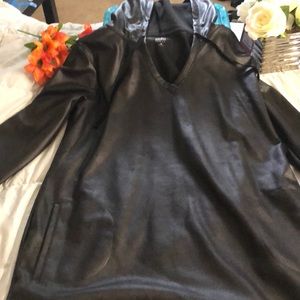 Leather Like hooded Dress with New Tags